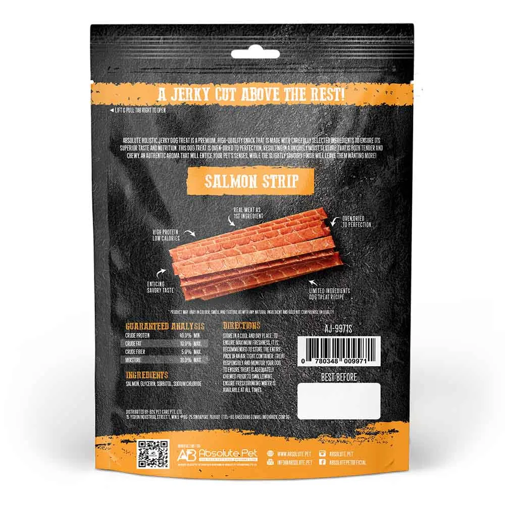 20% OFF: Absolute Holistic Salmon Loin Strip Grain Free Dog Treat 100g