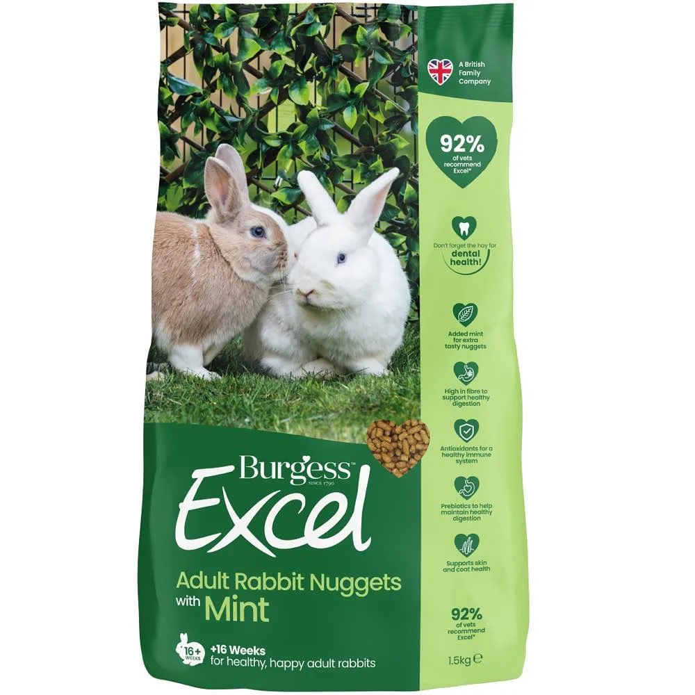 20% OFF: Burgess Excel Nuggets With Mint For Adult Rabbits 1.5kg