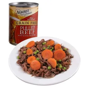 Against the Grain Hand Pulled Beef Dog Food 12-oz, case of 12