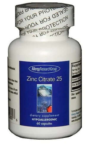 Allergy Research Zinc Citrate 25mg, 60 Capsules