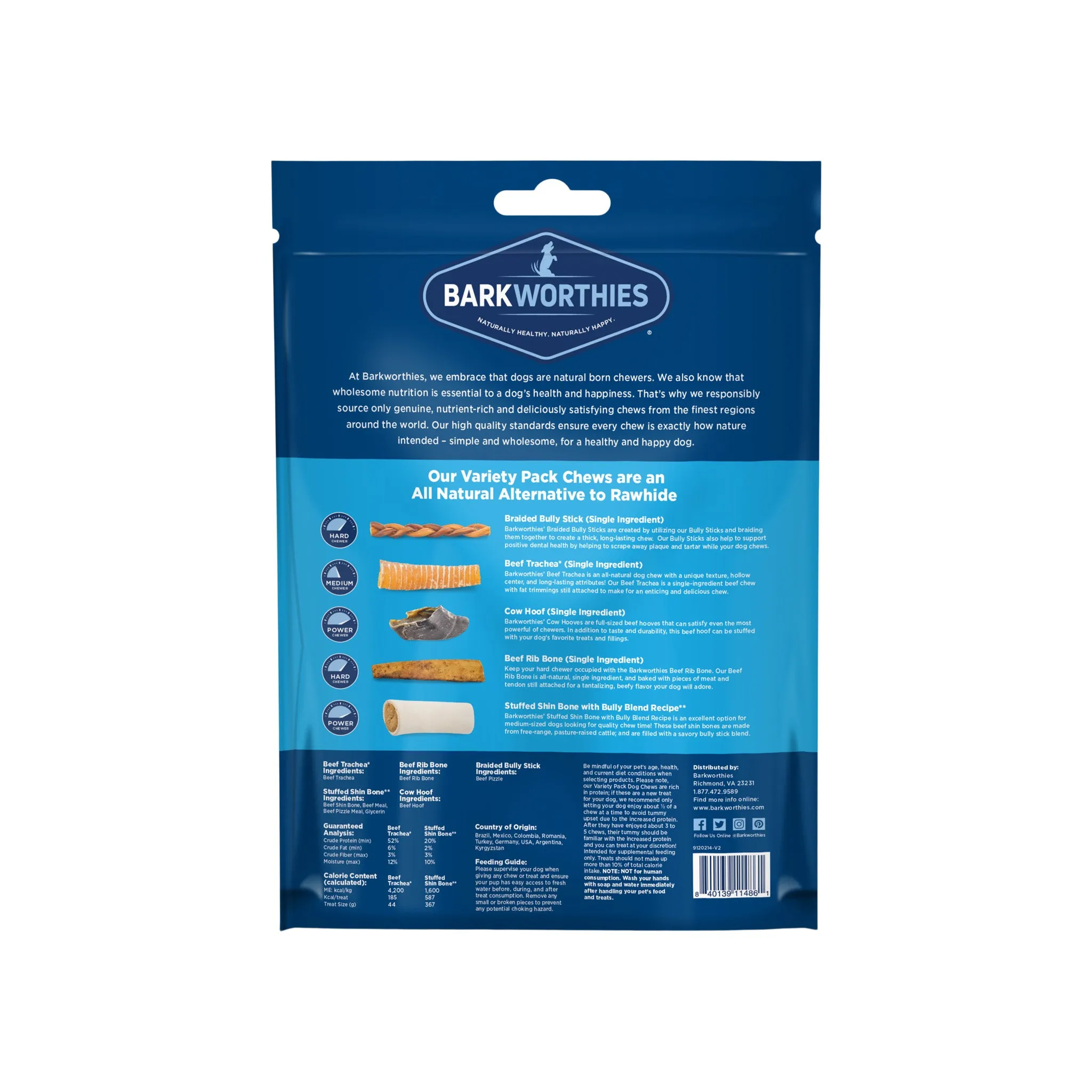 Barkworthies Dog Chews Variety Pack