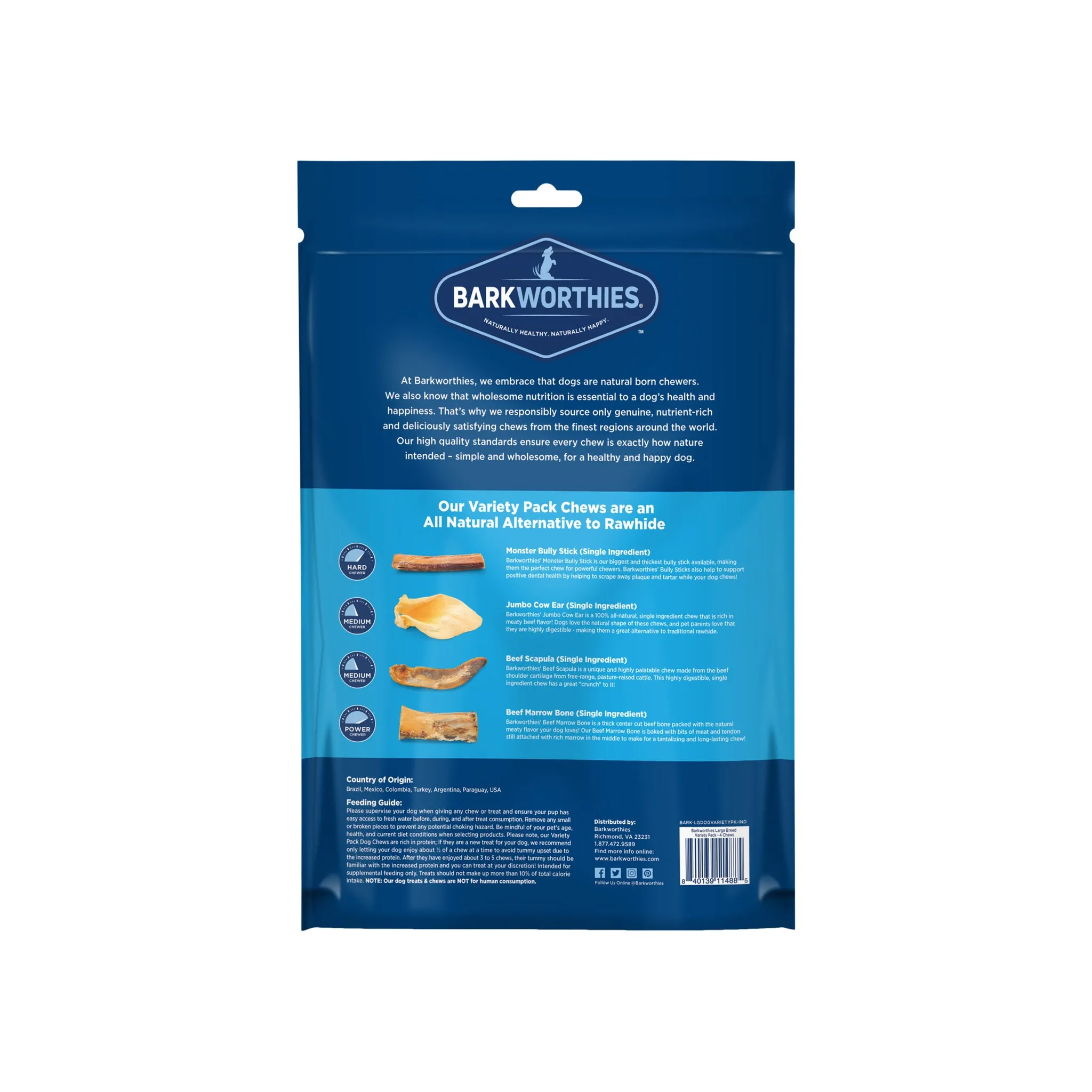 Barkworthies Dog Chews Variety Pack