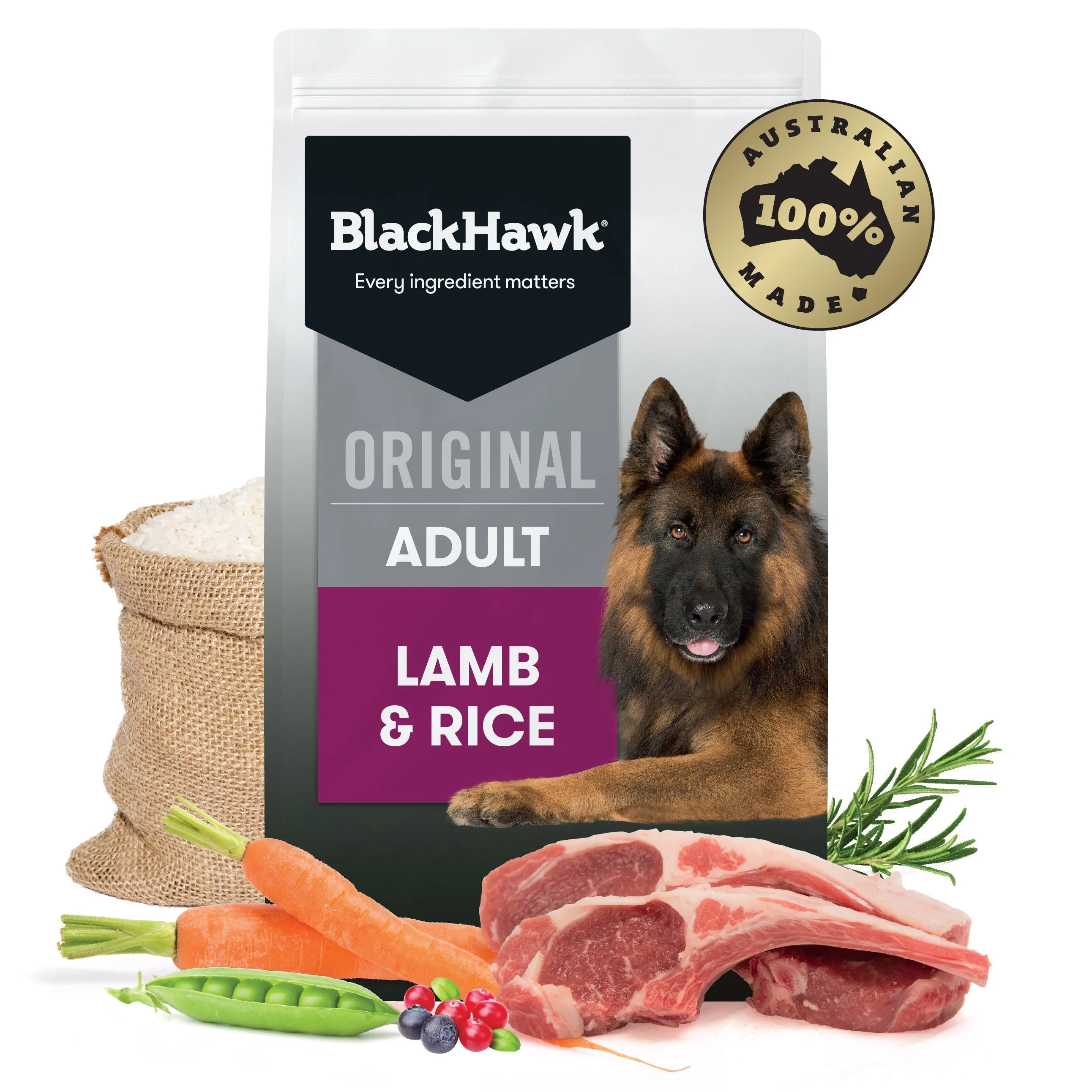 Black Hawk Original Lamb and Rice Dry Dog Food 3kg