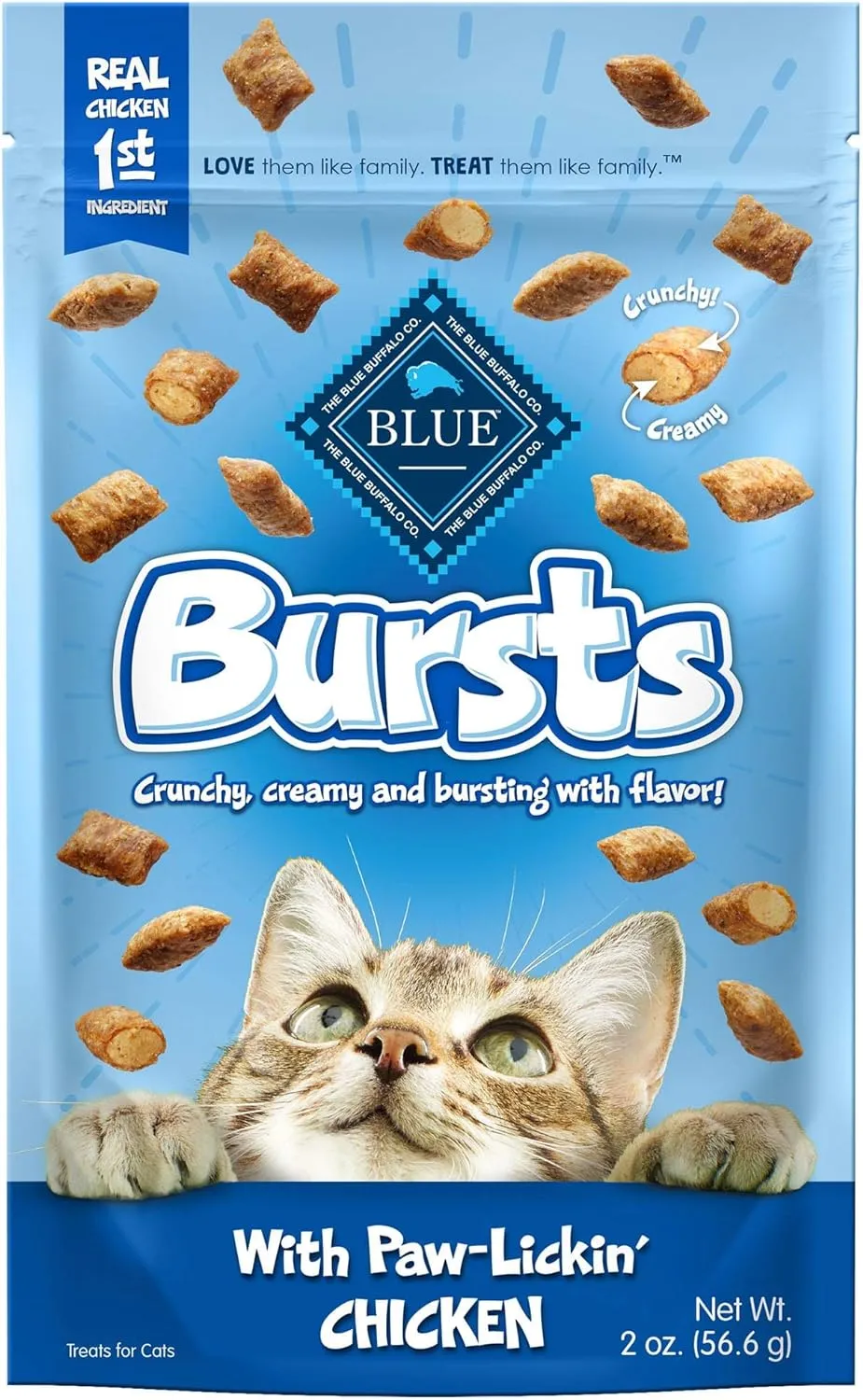 Blue Buffalo Bursts Crunch & Creamy Paw-Lickin Chicken Treats For Cats (2 oz)