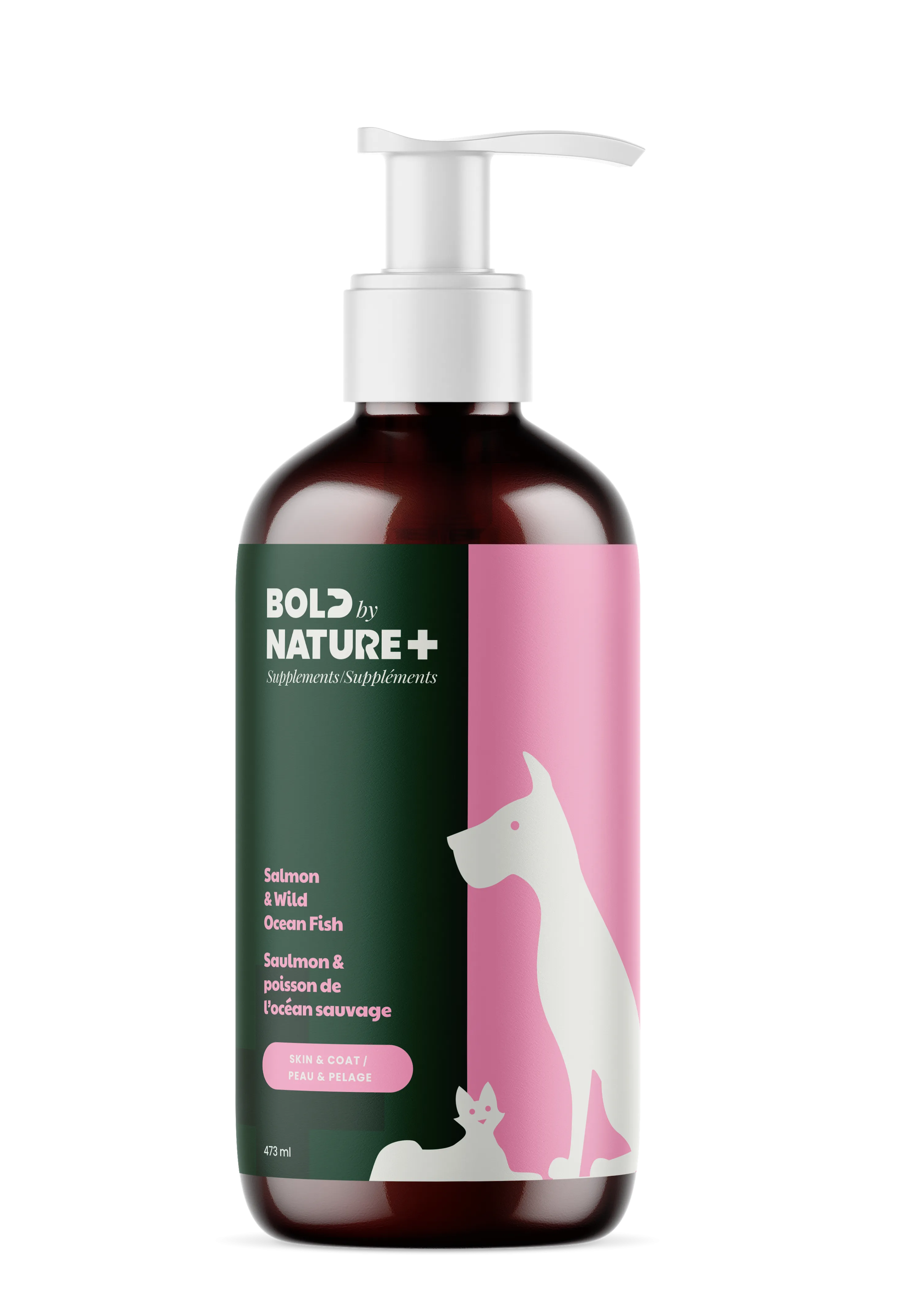 Bold by Nature Supplements - Salmon & Wild Ocean Fish Oil for Dogs & Cats (473ml/16oz)