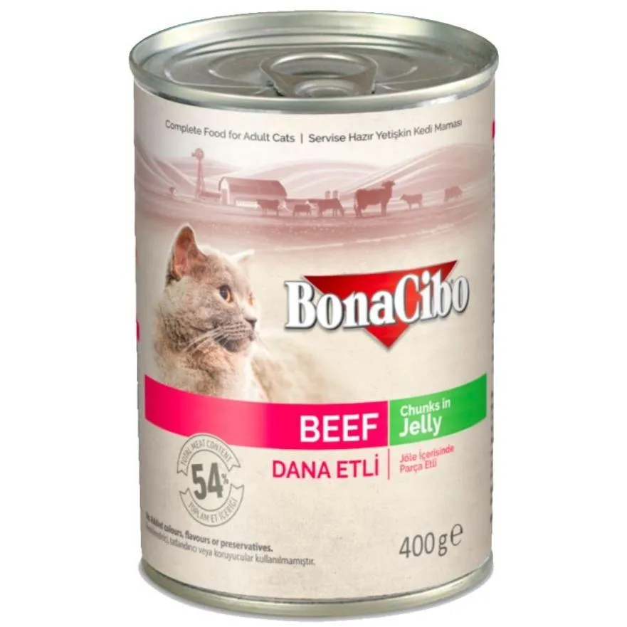 BONACIBO Canned Cat Food Beef 400g