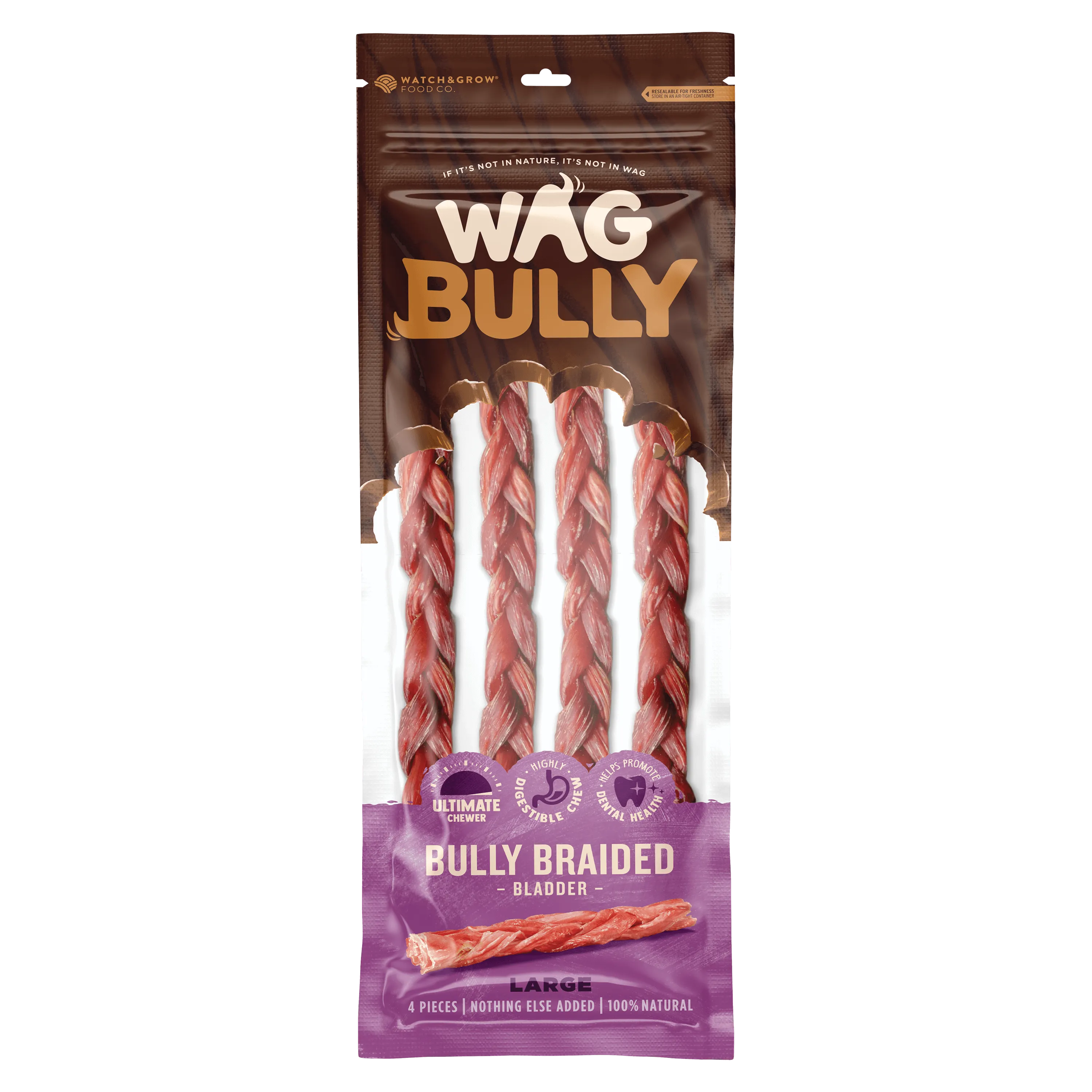 Braided Bully Sticks (4 Pack)