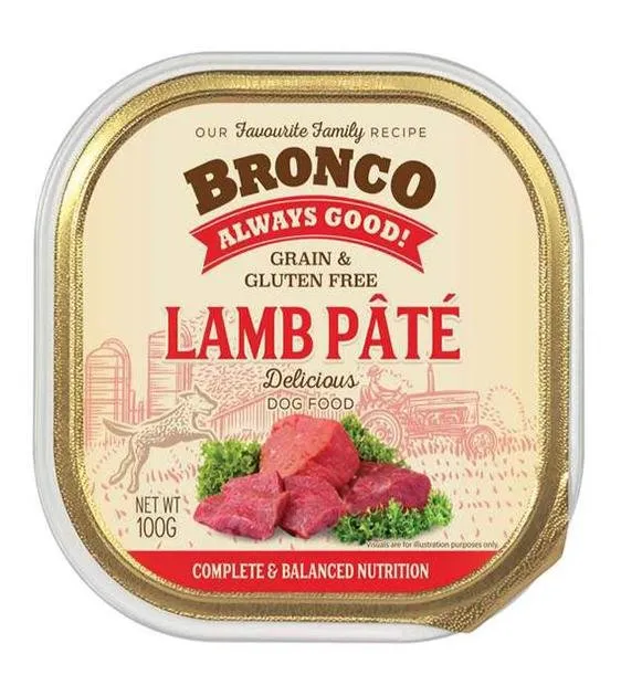 Bronco Grain & Gluten Free Casserole Tray Wet Dog Food (Lamb Pâté)