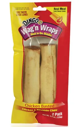 Dingo Wag'N Wraps Chicken Basted 2ct