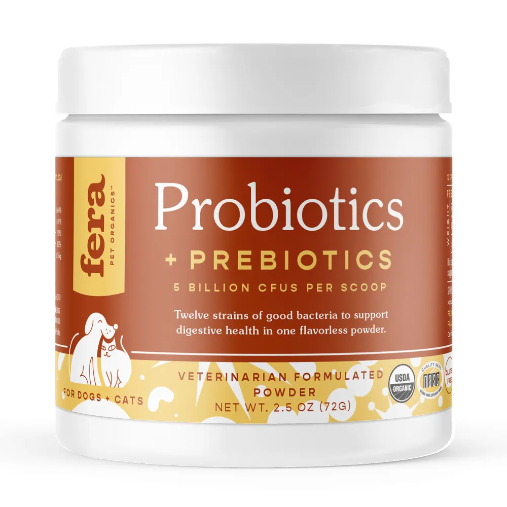 Fera Pet Organics Dogs & Cats Probiotics   Prebiotics 2.5oz