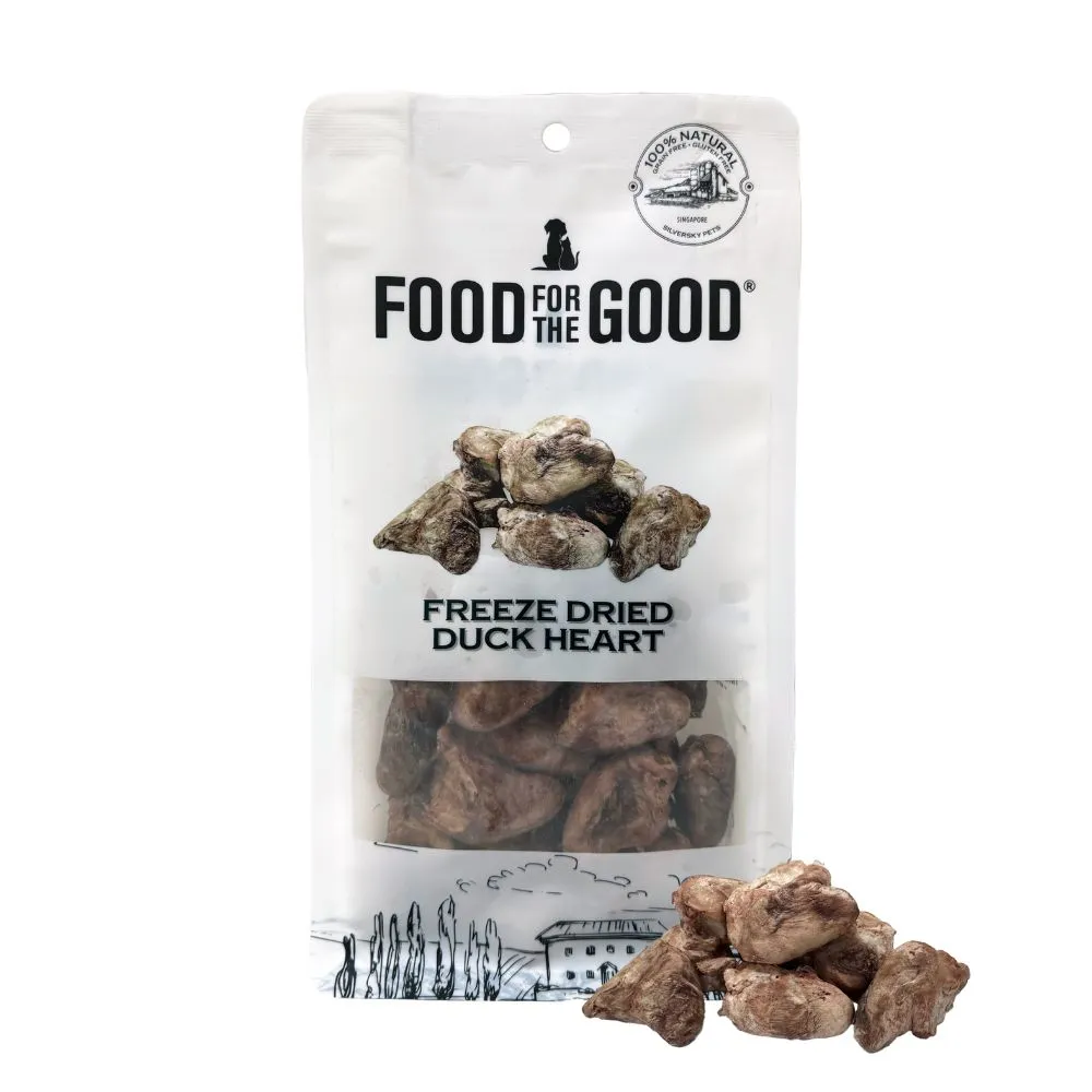 Food For The Good Dog & Cat Treats Freeze Dried Duck Heart 70g