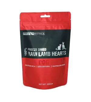 Freeze Dry Australia Raw Lamb Hearts Freeze Dried Cat & Dog Treats