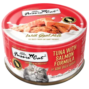 Fussie Cat Premium Tuna with Salmon Formula in Goat Milk Gravy Canned Cat Food