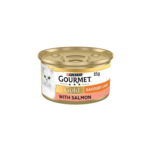 Gourmet Gold Savoury Cake With Salmon 12 x 85g Wet Cat Food