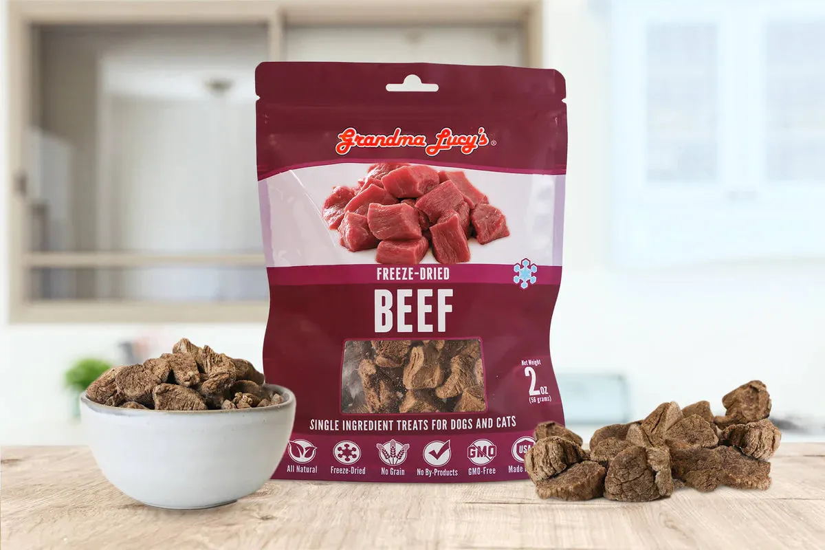 Grandma Lucy's Freeze Dried Beef Dog & Cat Treats 2 oz