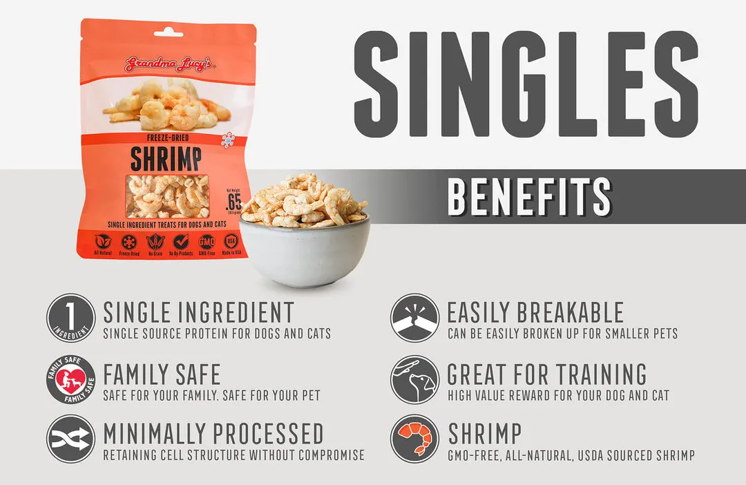 Grandma Lucy's Singles Shrimp Freeze-Dried Dog Treats