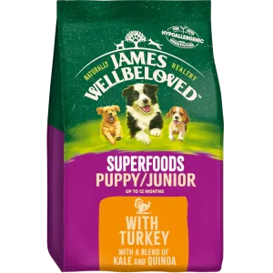 James Wellbeloved Superfoods Puppy & Junior Turkey With Kale & Quinoa 1.5kg