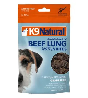 K9 Natural Freeze Dried Beef Lung Protein Bites Dog Treats