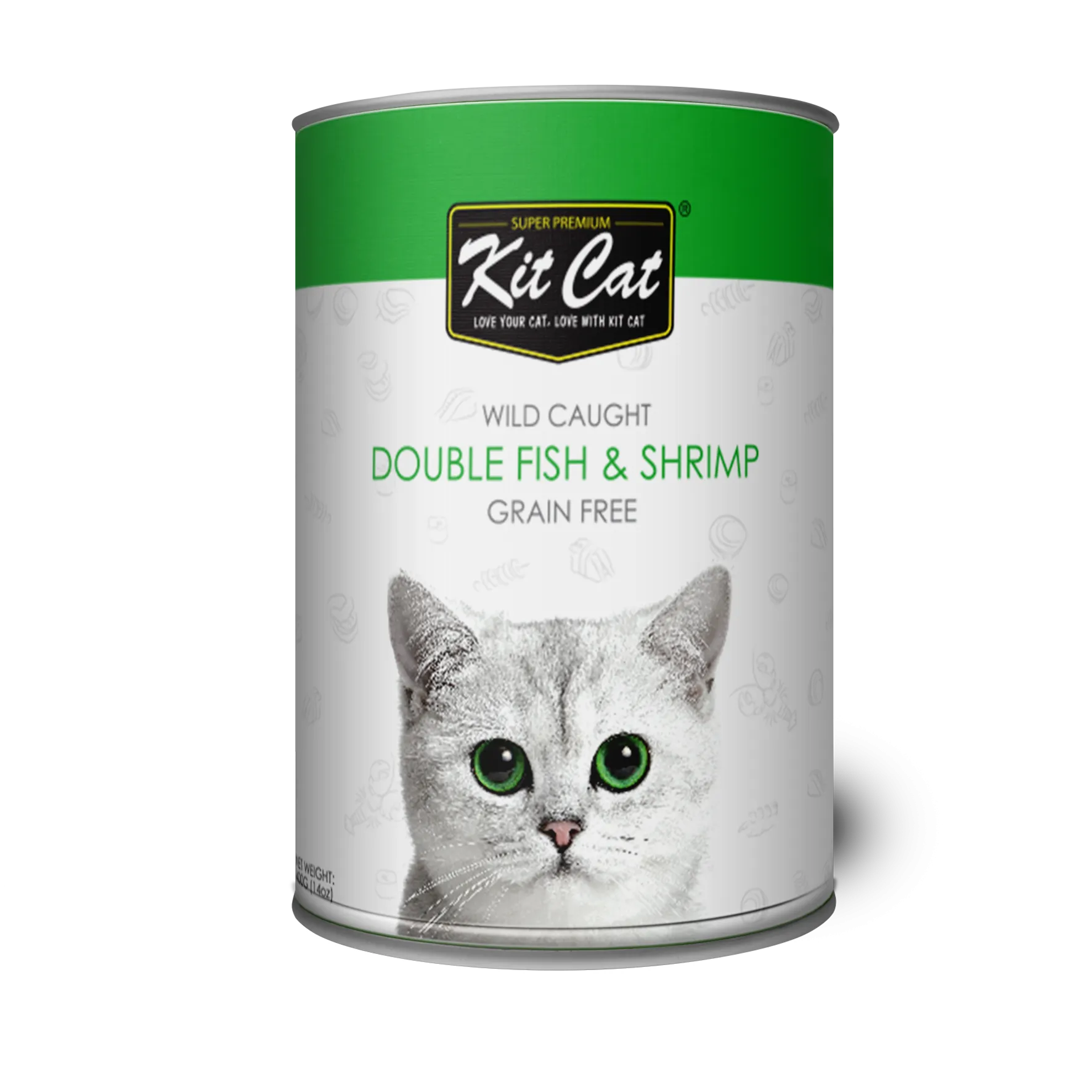 Kit Cat Wild Caught Double Fish & Shrimp Grain Free Canned Cat Food 400g