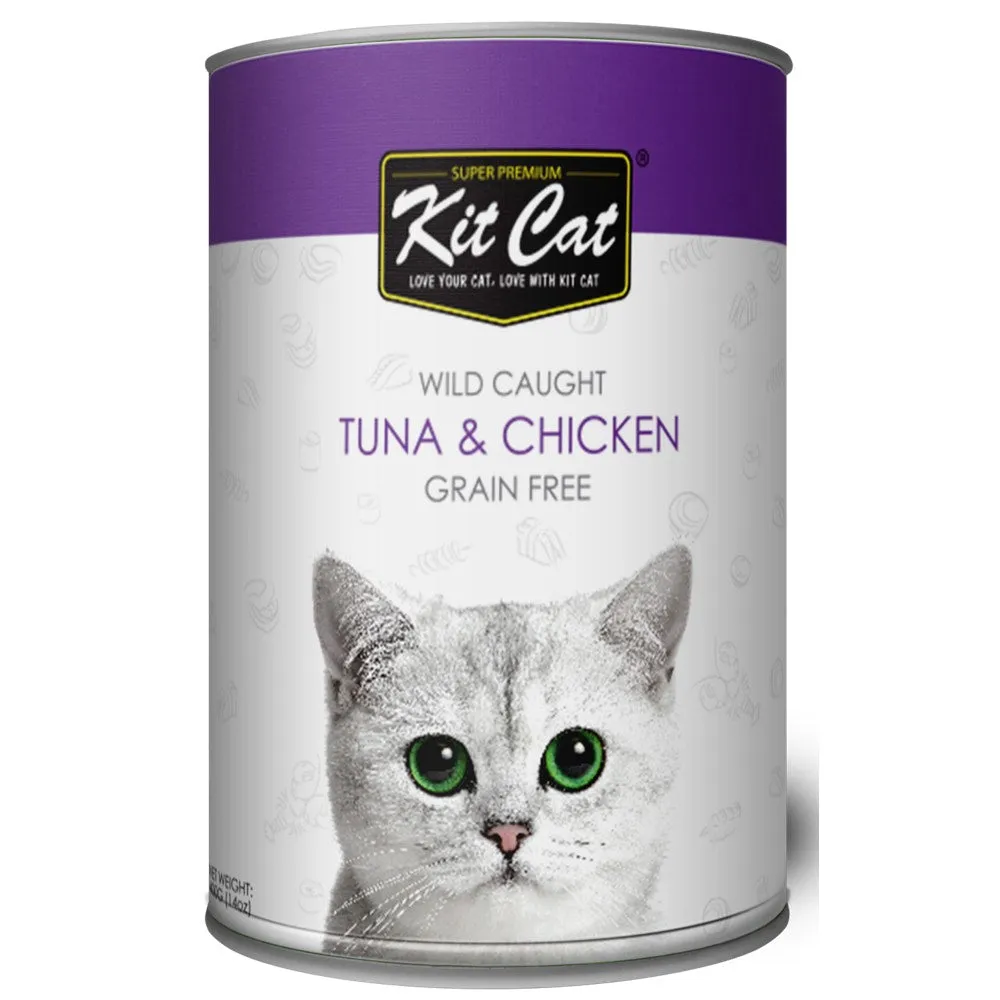 Kit Cat Wild Caught Tuna & Chicken Grain Free Canned Cat Food 400g