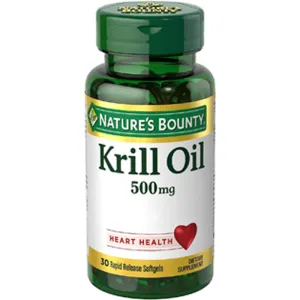 Krill Oil 500mg Omega-3 Fatty Acid with EPA, DHA Softgels 30/Bottle - Natures Bounty