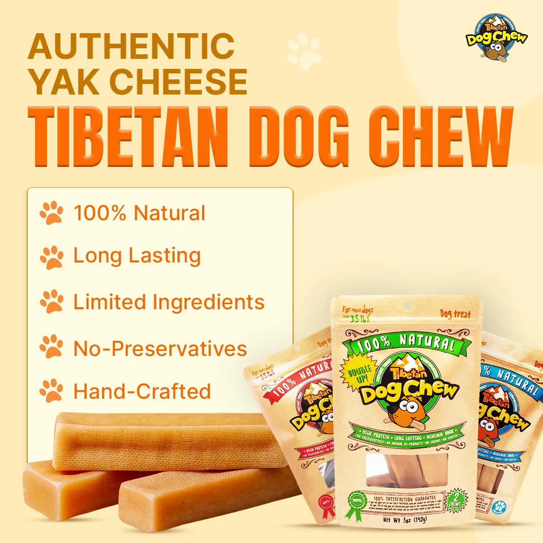 Large Yak Cheese Bulk Chews 2 lbs - Long Lasting Dog Chew