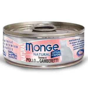 Monge Natural Tuna & Chicken With Shrimps Canned Cat Food 80g