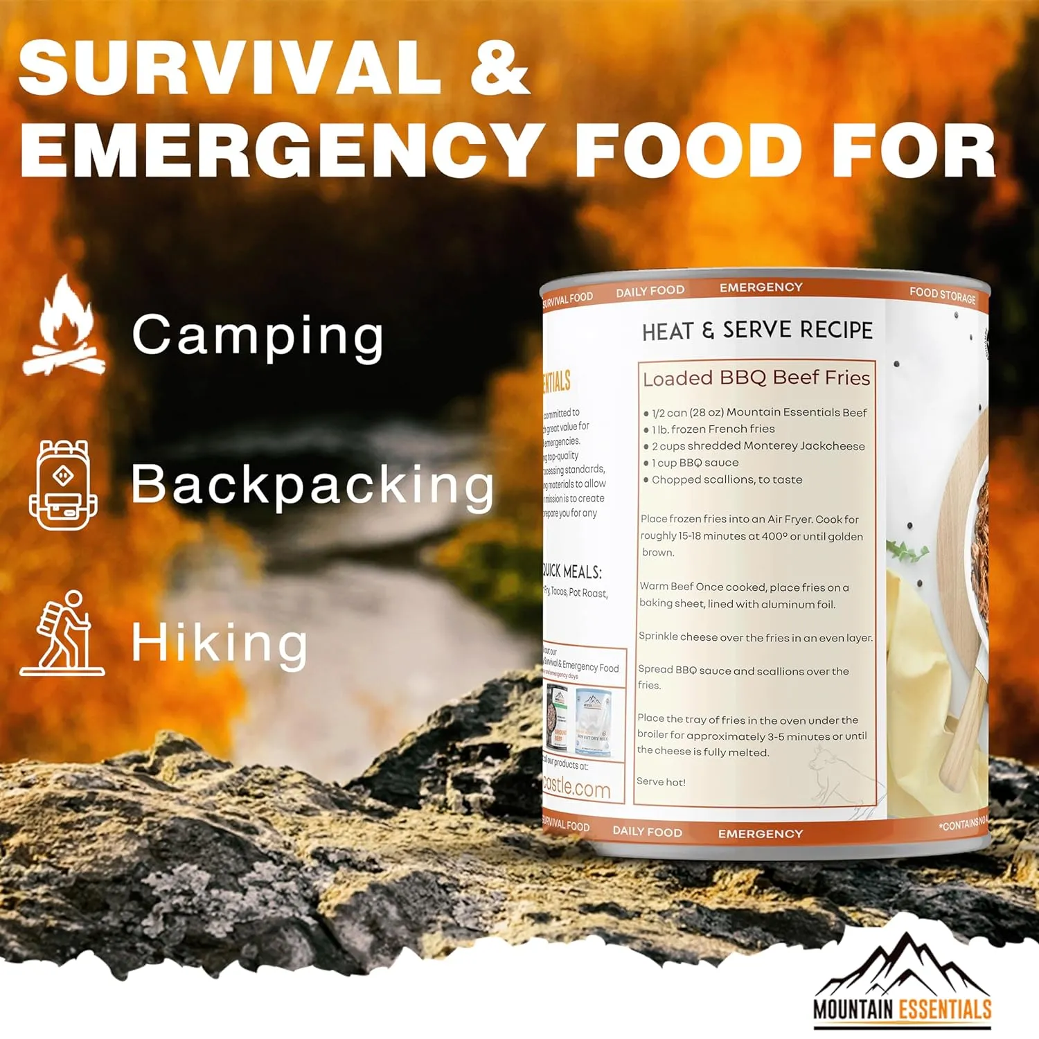 MOUNTAIN ESSENTIALS All Natural Fully Cooked Ready to Eat Canned Beef 28 Oz Gluten Free