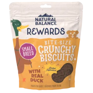 Natural Balance Crunchy Biscuits With Real Duck Small Breed Recipe Dog Treats