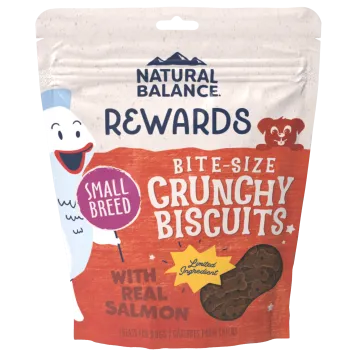 Natural Balance Crunchy Biscuits With Real Salmon Small Breed Recipe Dog Treats