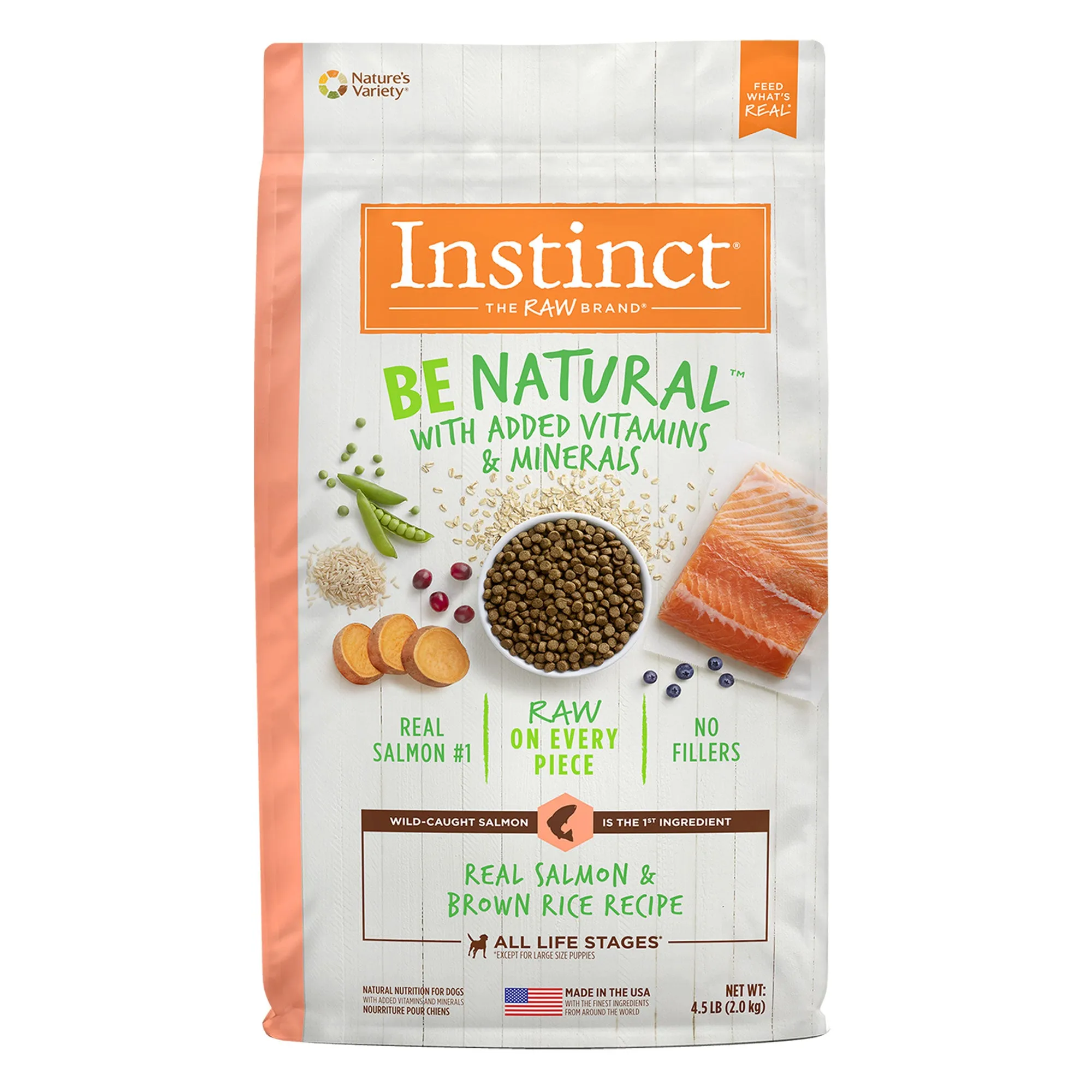 Nature's Variety Instinct Be Natural Salmon & Brown Rice Dry Dog Food