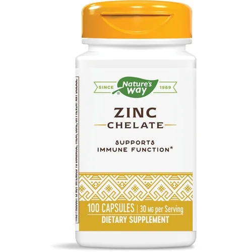 Natures Way Zinc Chelate 30Mgxcaps.100