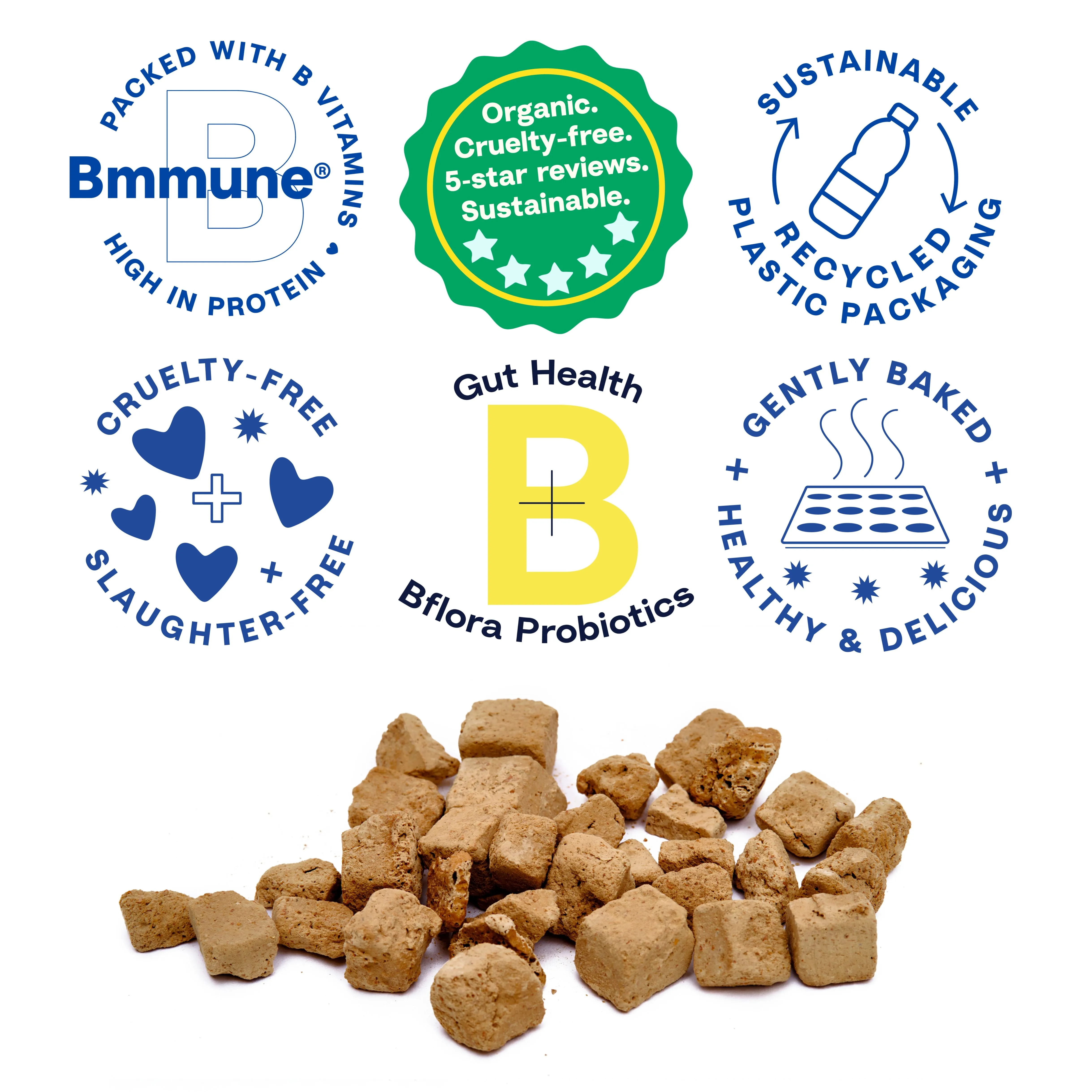 Noochies! Sustainable High-Protein Freeze-Dried Cat Treats - Meat-Free, B Vitamins, Fiber, Natural, Grain-Free - Supports Gut Health, Immune System - Proprietary Bmmune Formula