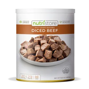 Nutristore Freeze-Dried Beef Dices #10 Can - 16.9 Ounce (Pack of 1)