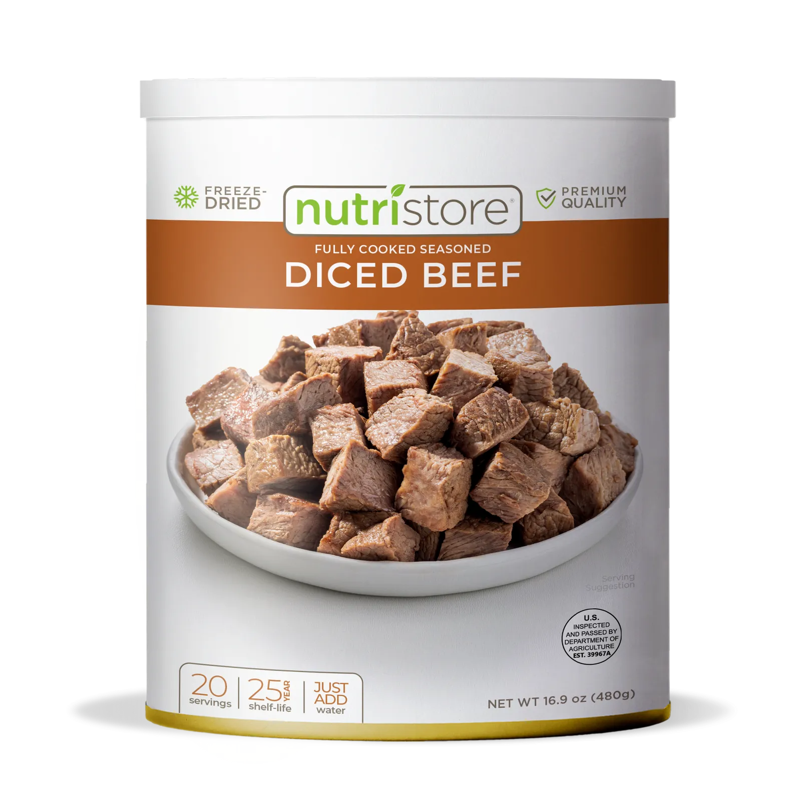 Nutristore Freeze-Dried Beef Dices #10 Can - 16.9 Ounce (Pack of 1)