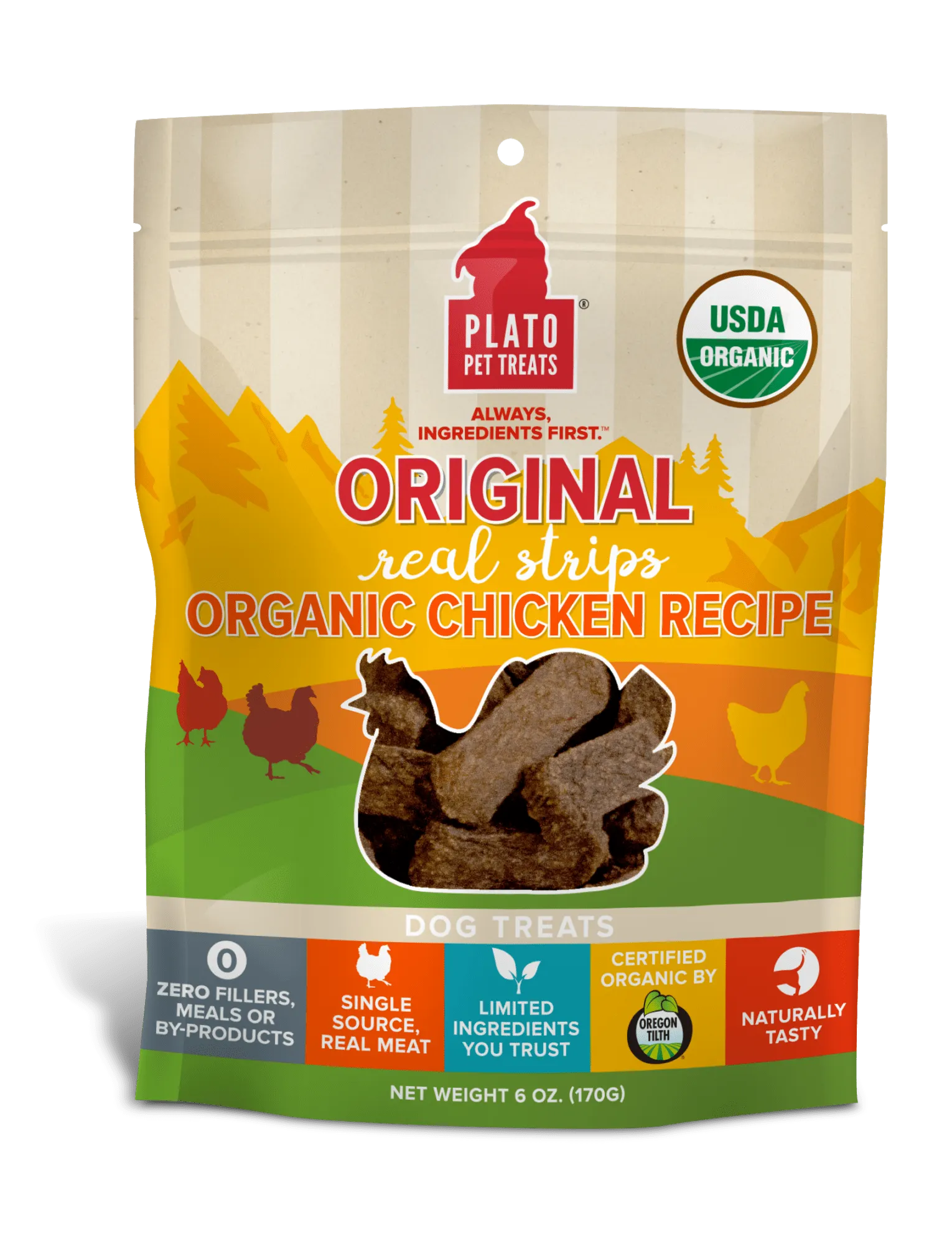 Plato Organic Chicken Strips Dog Treats