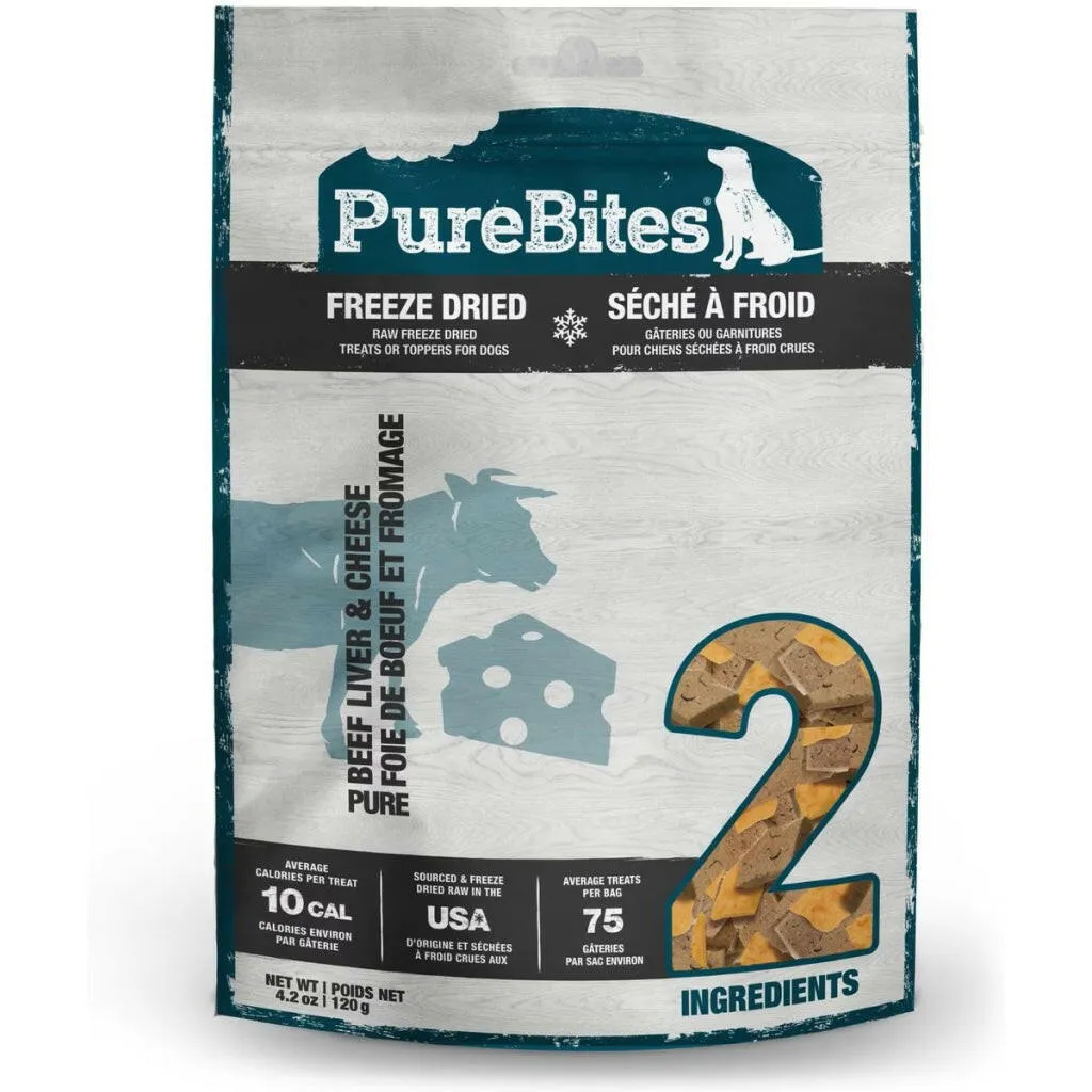 PureBites Beef Liver & Cheese Freeze-Dried Dog Treats (4.2 oz)