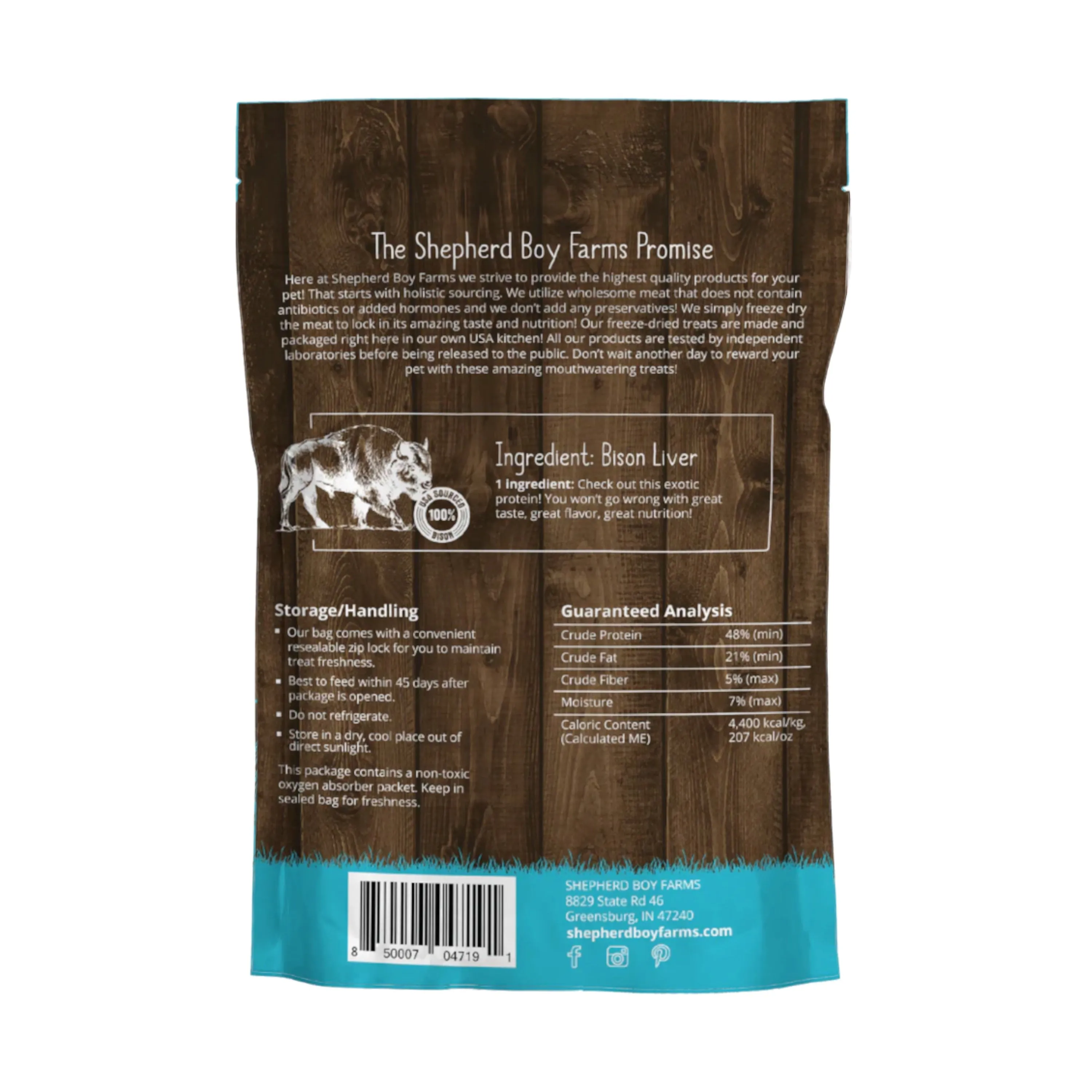 Shepherd Boy Farms Freeze Dried Bison Liver Dog Treats 3oz