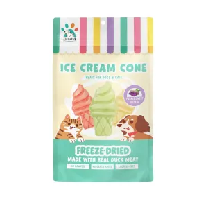 Singapaw Dogs & Cats Treats Freeze Dried Ice Cream Cone Purple Sweet Potato 48g