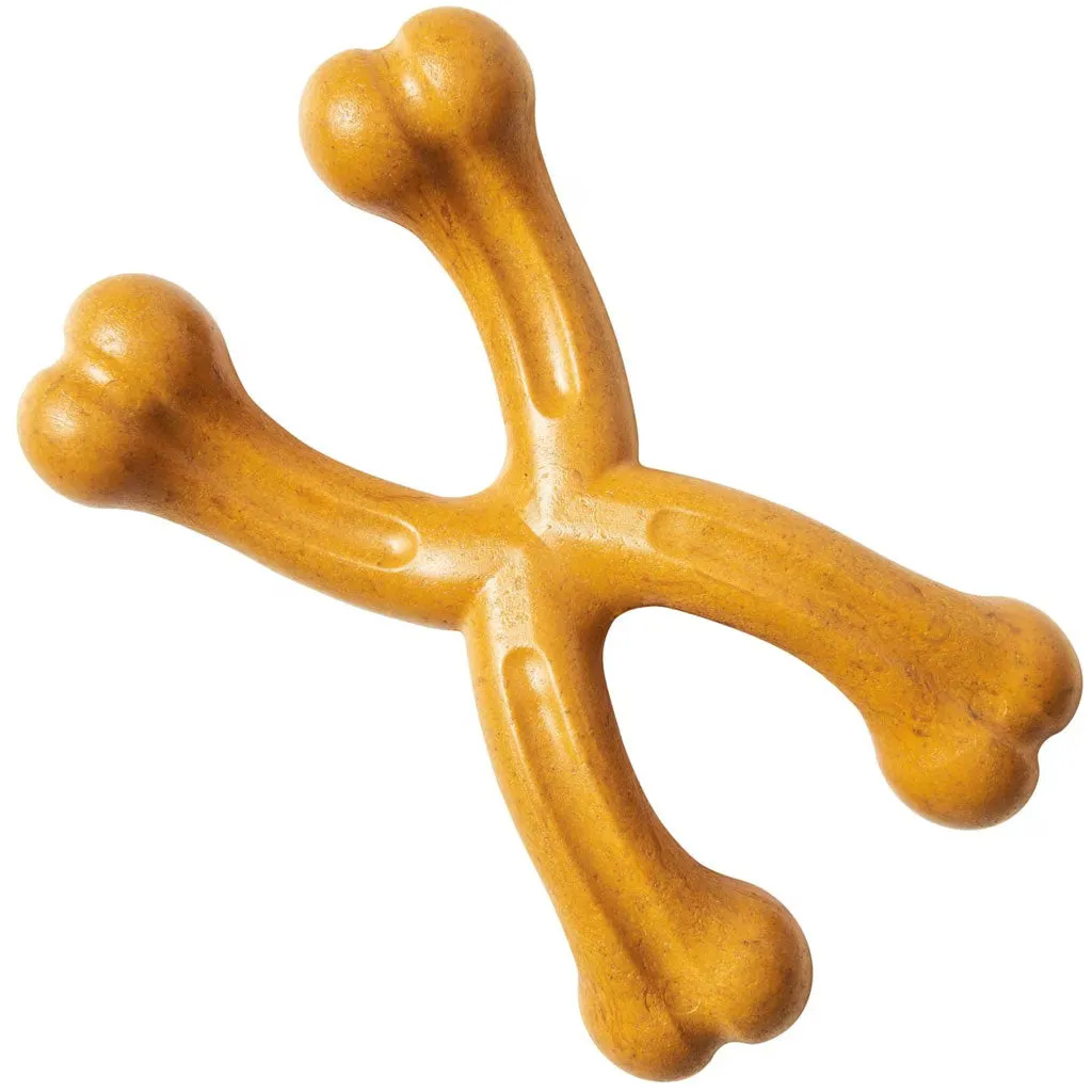 Spot Bam-Bones Plus Double WishBone Peanut Butter Flavor Dog Chew Toy, 7"