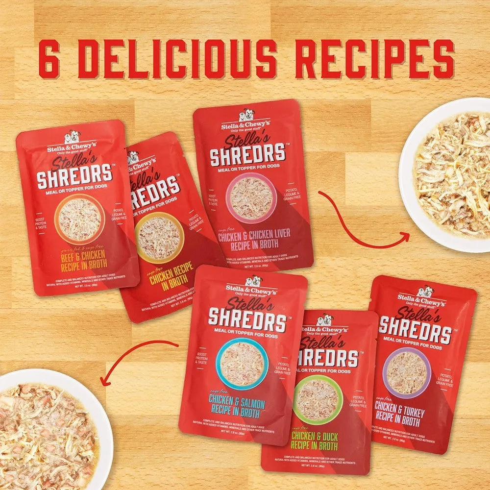 Stella's Shredrs Chicken Recipe in Broth Dog Pouch