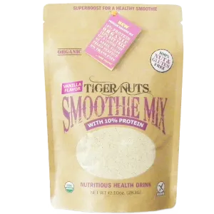 Tiger Nuts Smoothie Mix with 10% Extra Protein and Vanilla Flavor bag - 12 oz x 24 bags