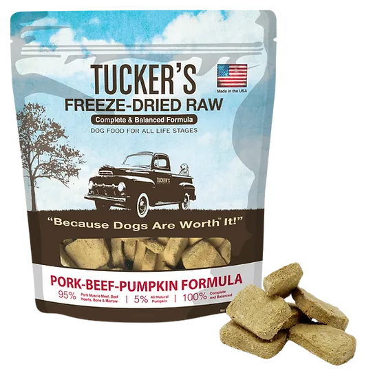 Tucker's Raw Frozen Freeze Dried Raw Pork-Beef-Pumpkin Formula Dog Food (14 oz)