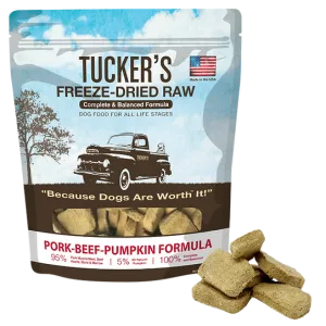 Tucker's Raw Frozen Freeze Dried Raw Pork-Beef-Pumpkin Formula Dog Food (14 oz)