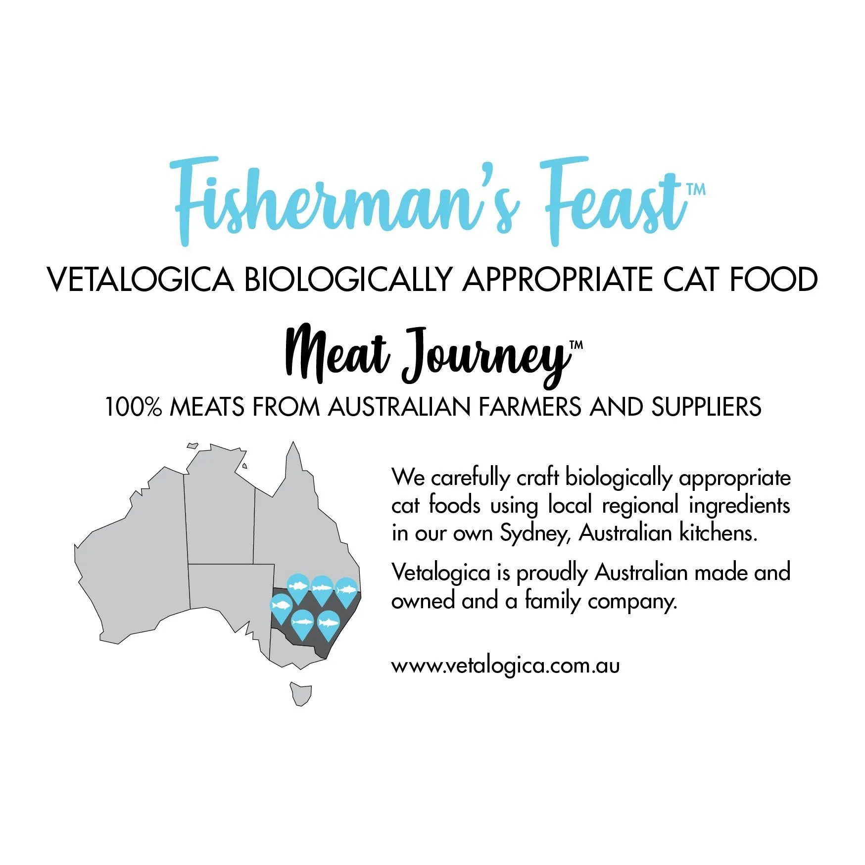 Vetalogica Biologically Appropriate Fishermans Feast Dry Cat Food 3kg^^^