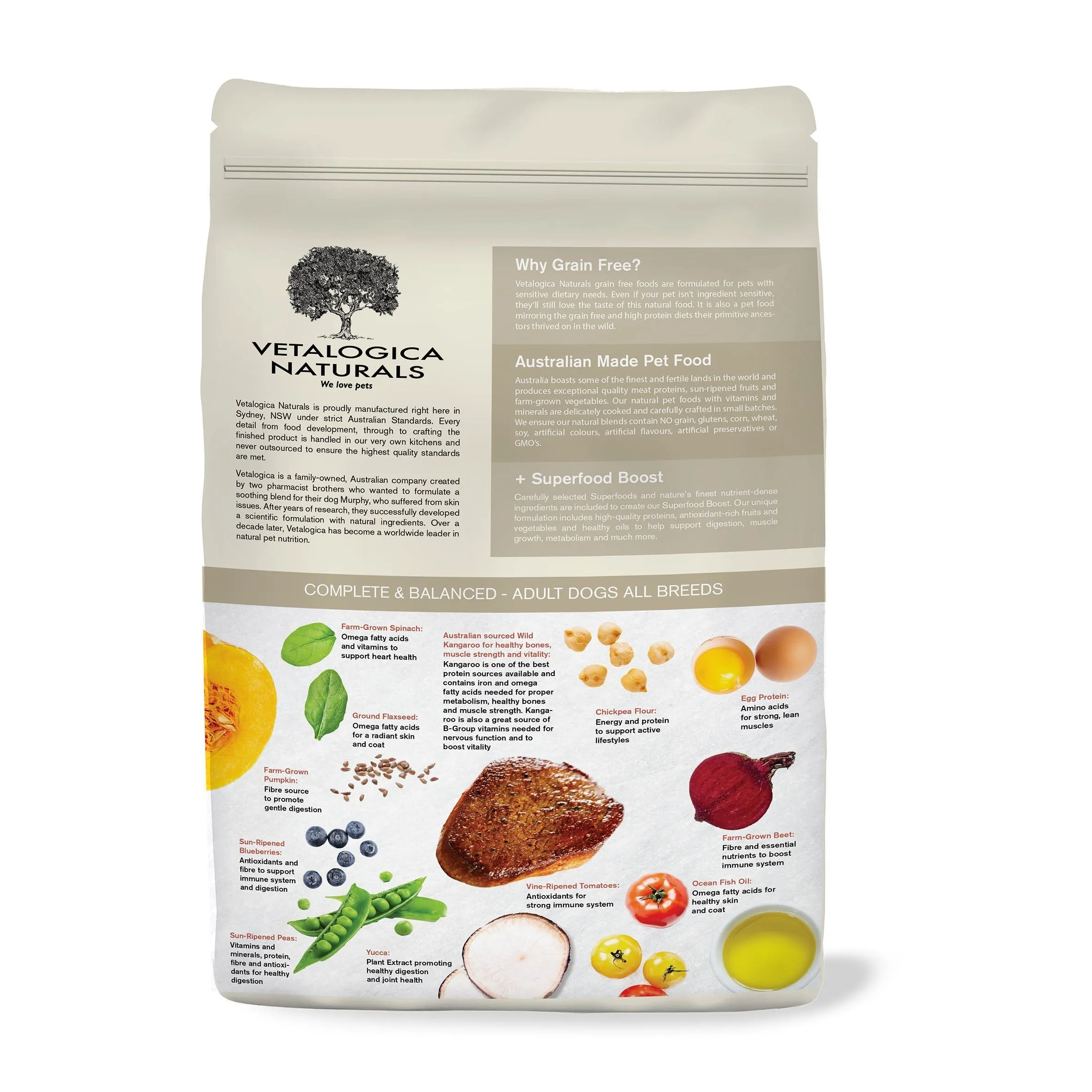 Vetalogica Naturals Grain Free Kangaroo Dry Dog Food 3kg^^^