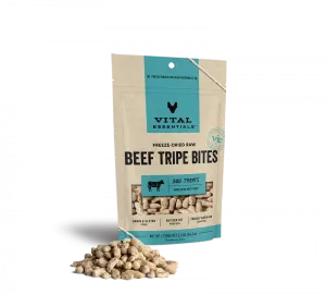 Vital Essentials Freeze Dried Beef Tripe Bites Dog Treats