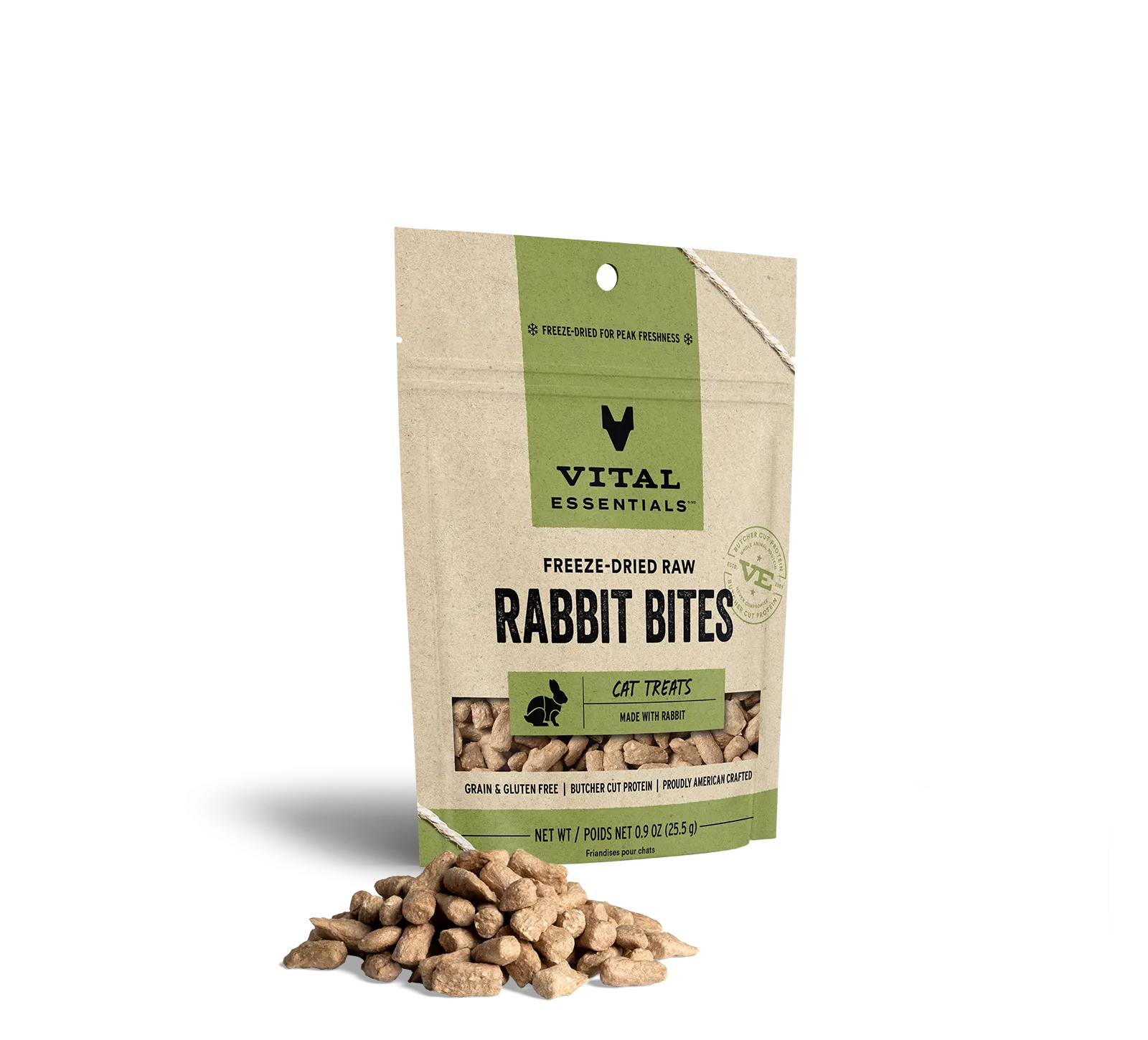 Vital Essentials Freeze Dried Rabbit Bites for Cats .9oz