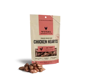 Vital Essentials Freeze-Dried Raw Chicken Hearts Dog Treats